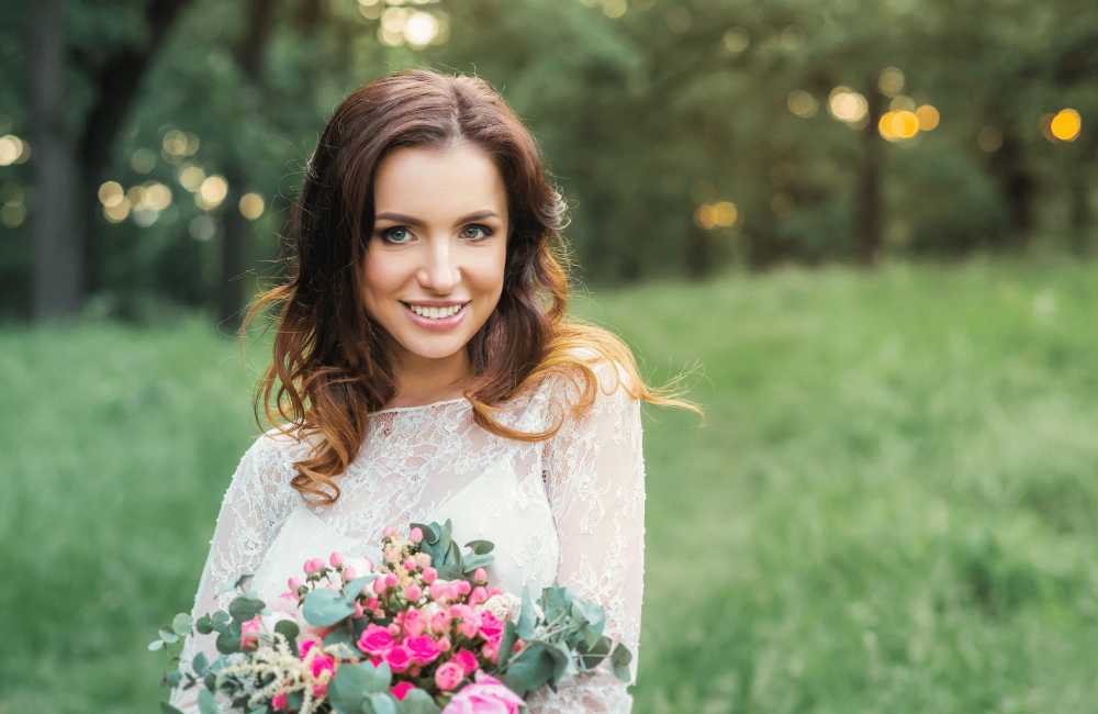 Bride smiling