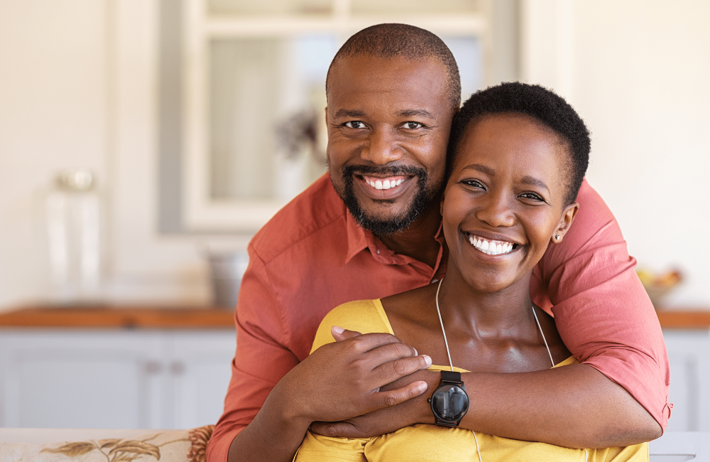 black couple in home